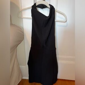 High neck open back mini dress